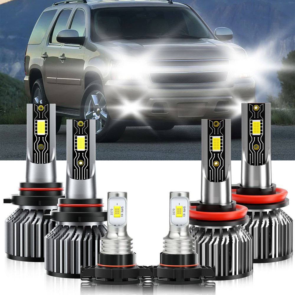For Chevy Tahoe 2007-2015 LED Headlight Bulbs+Fog Lamp Super bright kit