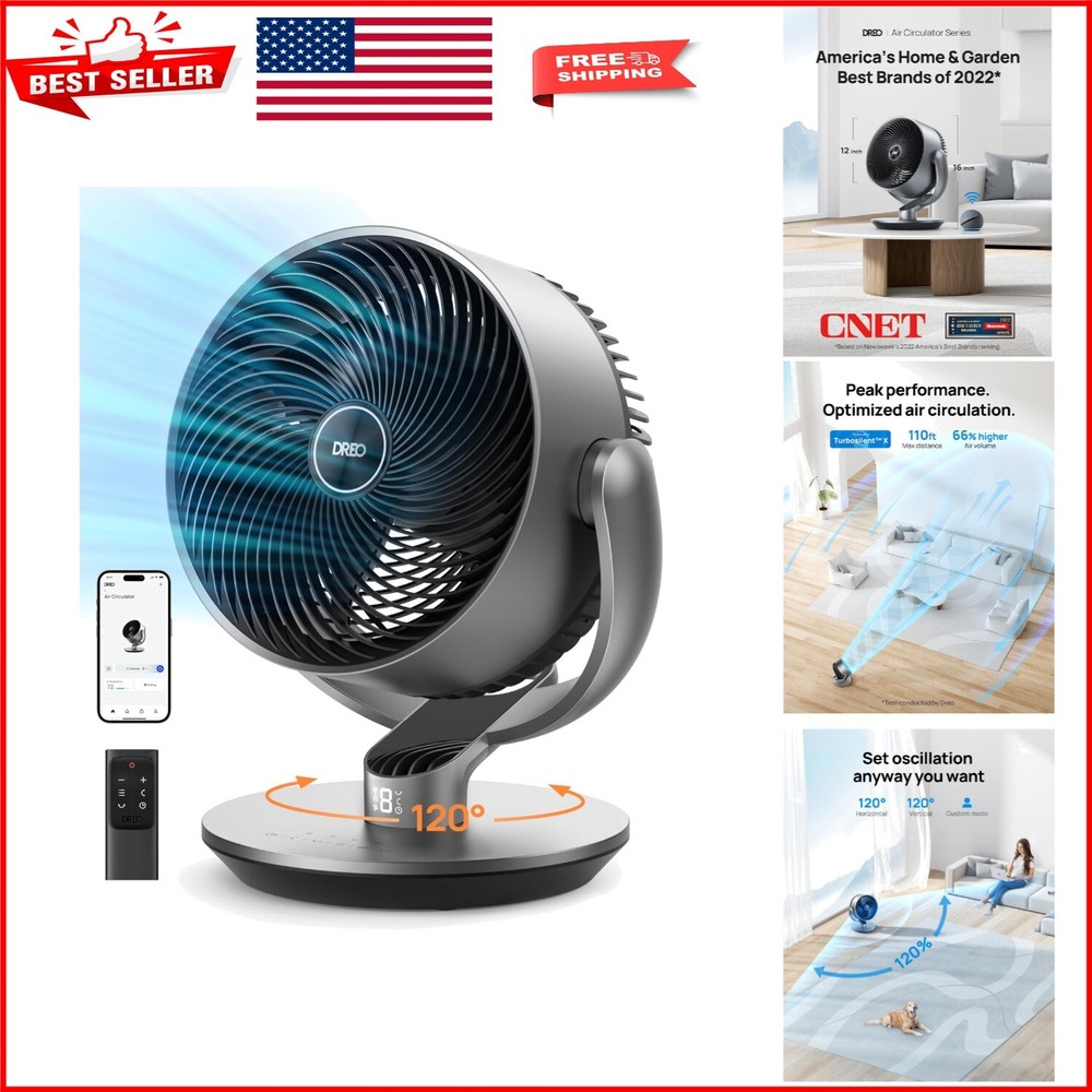 Ultra-Quiet 16-Inch Smart Fan with Voice Control and Oscillation