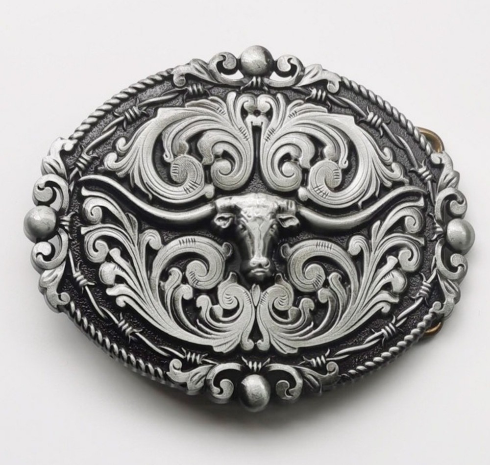 Western Belt Buckle for Men Women Cowboy Rodeo Vintage Style Wear Longhorn Bull
