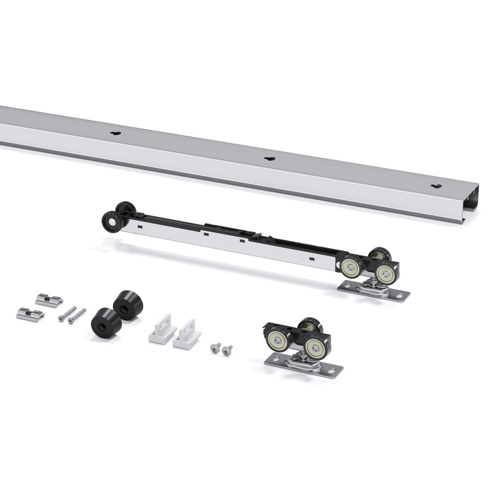 5FT/60in Sliding Pocket Door Hardware Kit Soft Close Mechanism, Aluminum Box ...