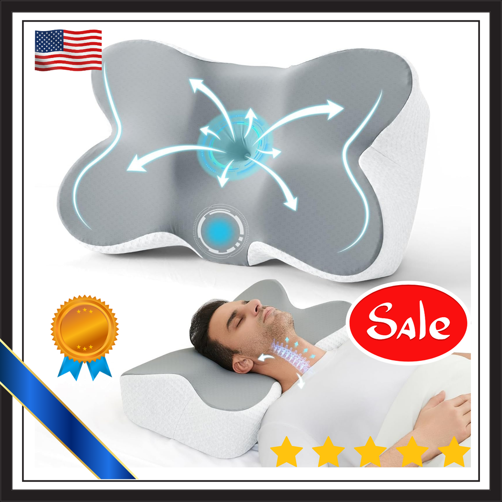 Cervical Pillow for Neck Pain Relief, Cooling Neck Pillow Side Sleeper Pillow...