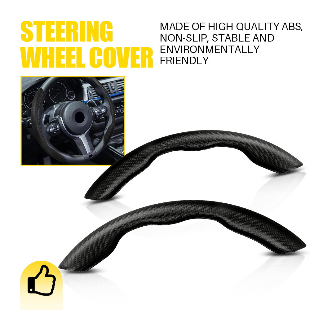 2PCS Car Steering Wheel Booster Cover Carbon Accessories Fiber For Honda Civic