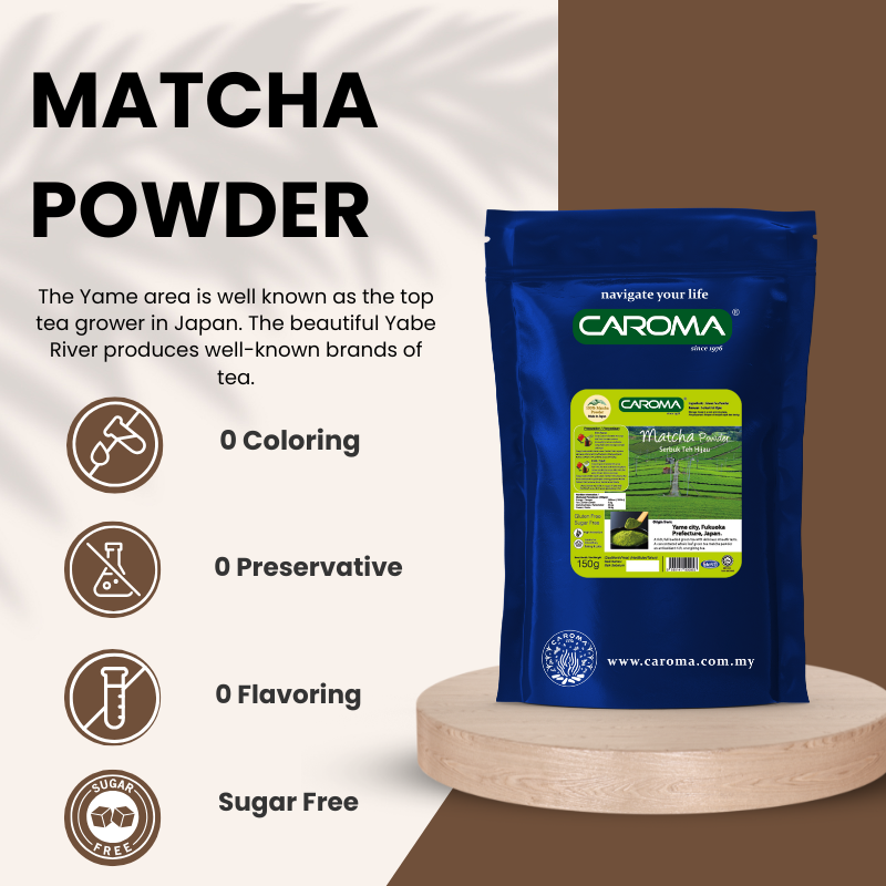 CAROMA Pure Green Tea Matcha Powder