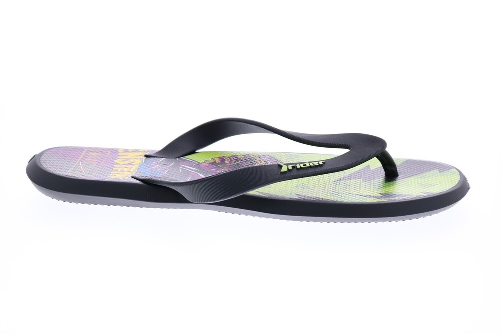 Rider Monsters Frankenstein 82664-21675 Mens Black Flip-Flops Sandals Shoes 10