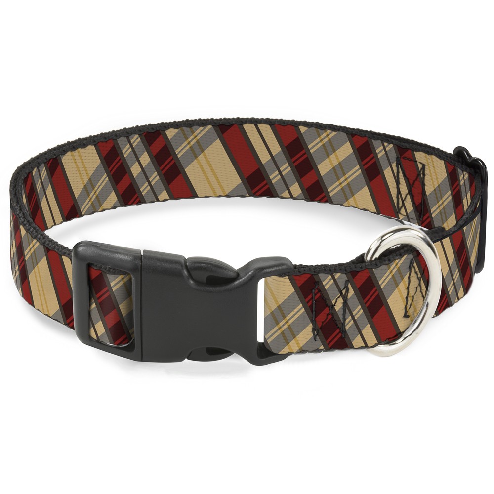 Plastic Clip Collar Americana Plaid X WIDE-Small 13-17