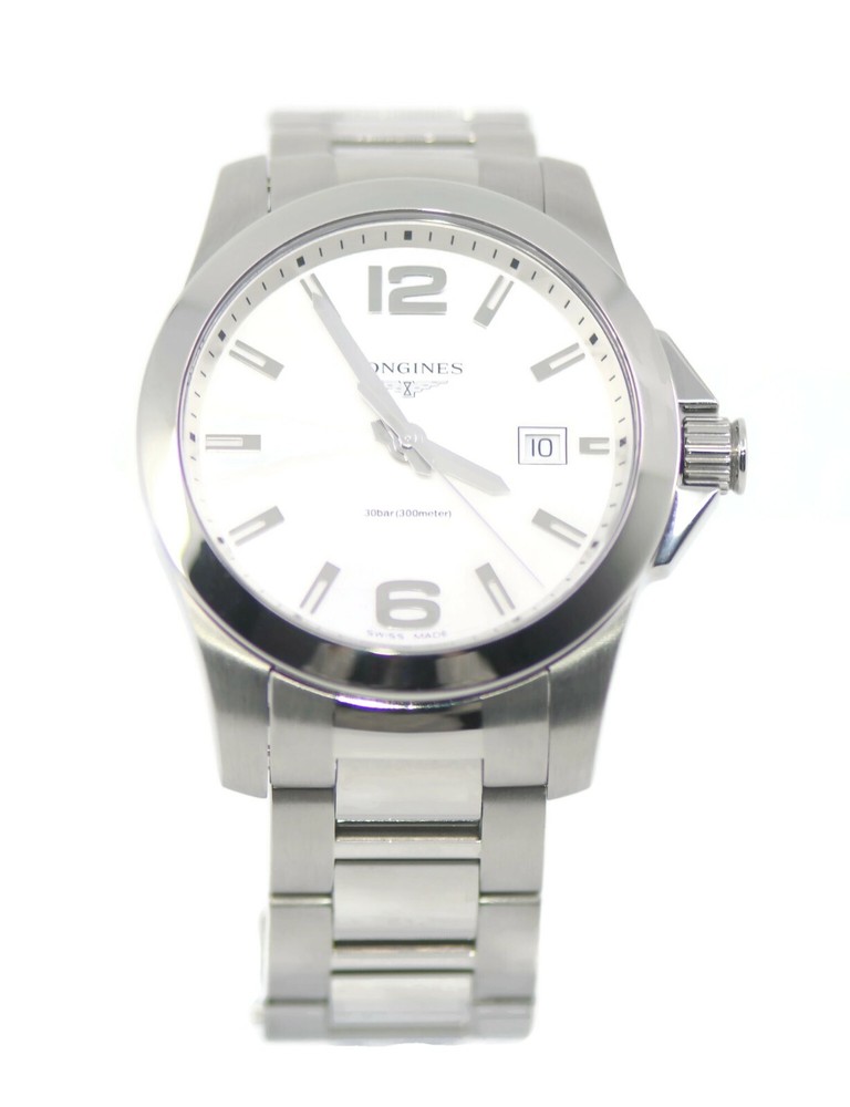 Longines Conquest Mens Stainless Steel Watch L37594766 Blue Dial