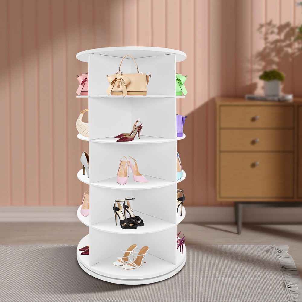 5-Tier Rotating Freestanding Shoe Rack Organizer for Space Saving