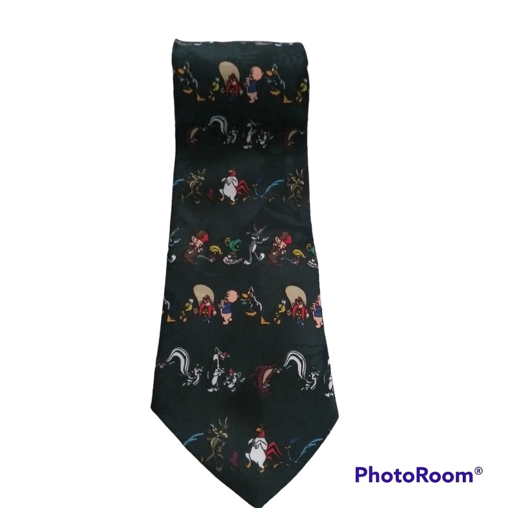90s Looney Tunes Striped Character Tie for Retro Cartoon Fans