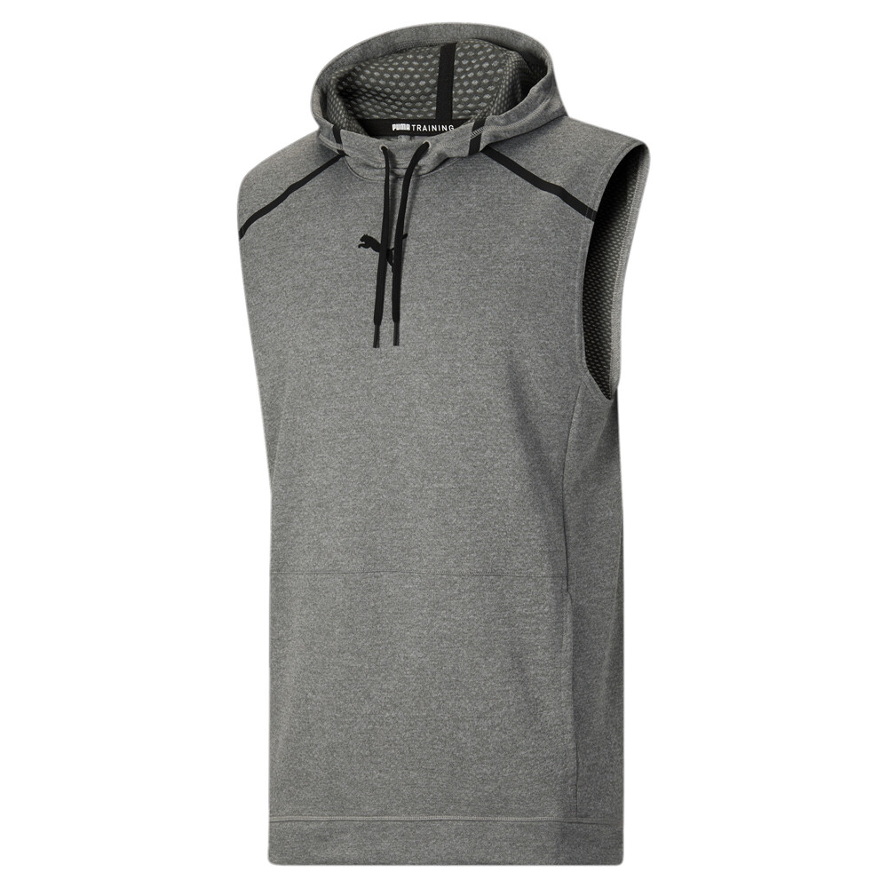 Puma Train Tech Knit Sleeveless Hoodie Mens Grey Casual Outerwear 52012353