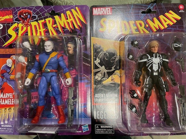 Marvel Legends Retro Spider-Man Agent Venom and Chameleon Action Figures 2-Pack