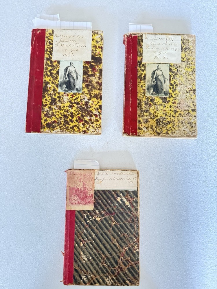 Vintage Civil War Era Bank Ledgers - Lot of 3 Union Soldier Records from New York