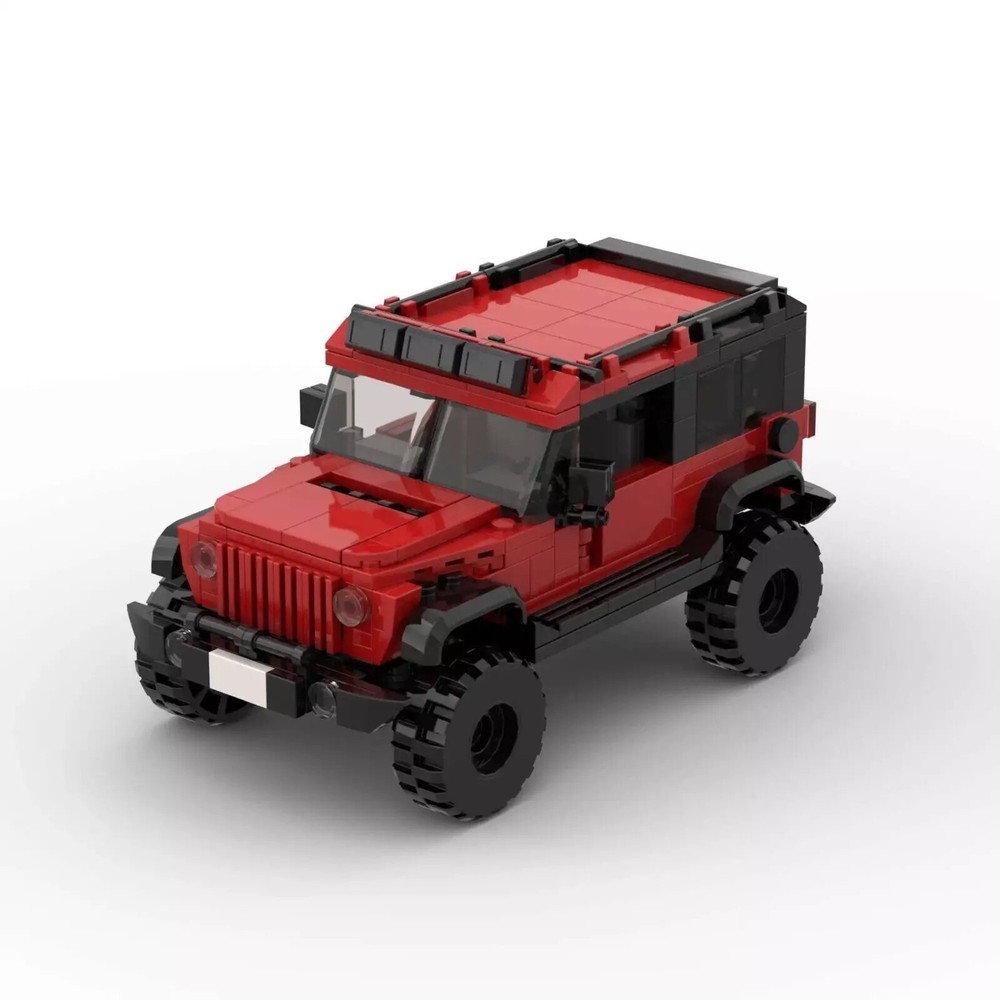 MOC LEGO Car: Jeep Wrangler Red Speed Champions style Fast Shipping