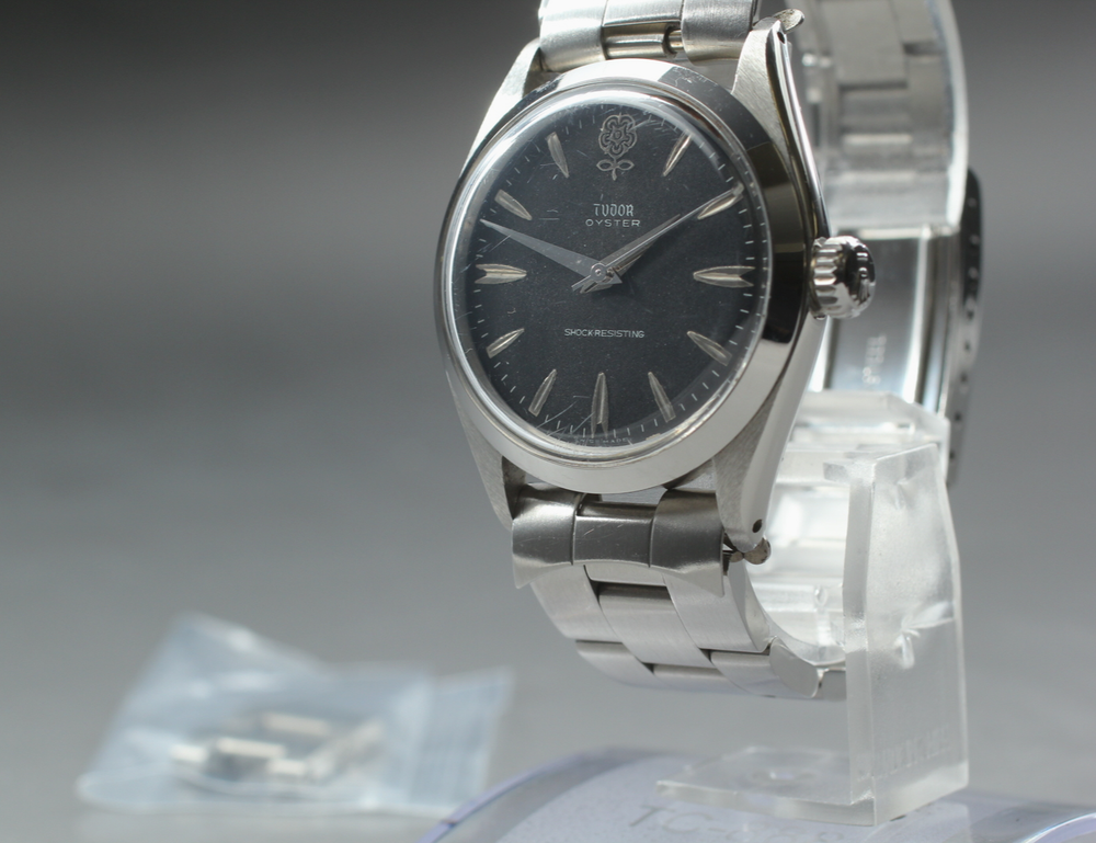 Tudor Oyster 7934 Big Rose Black Dial 34mm Manual Wind Vintage Watch Serviced