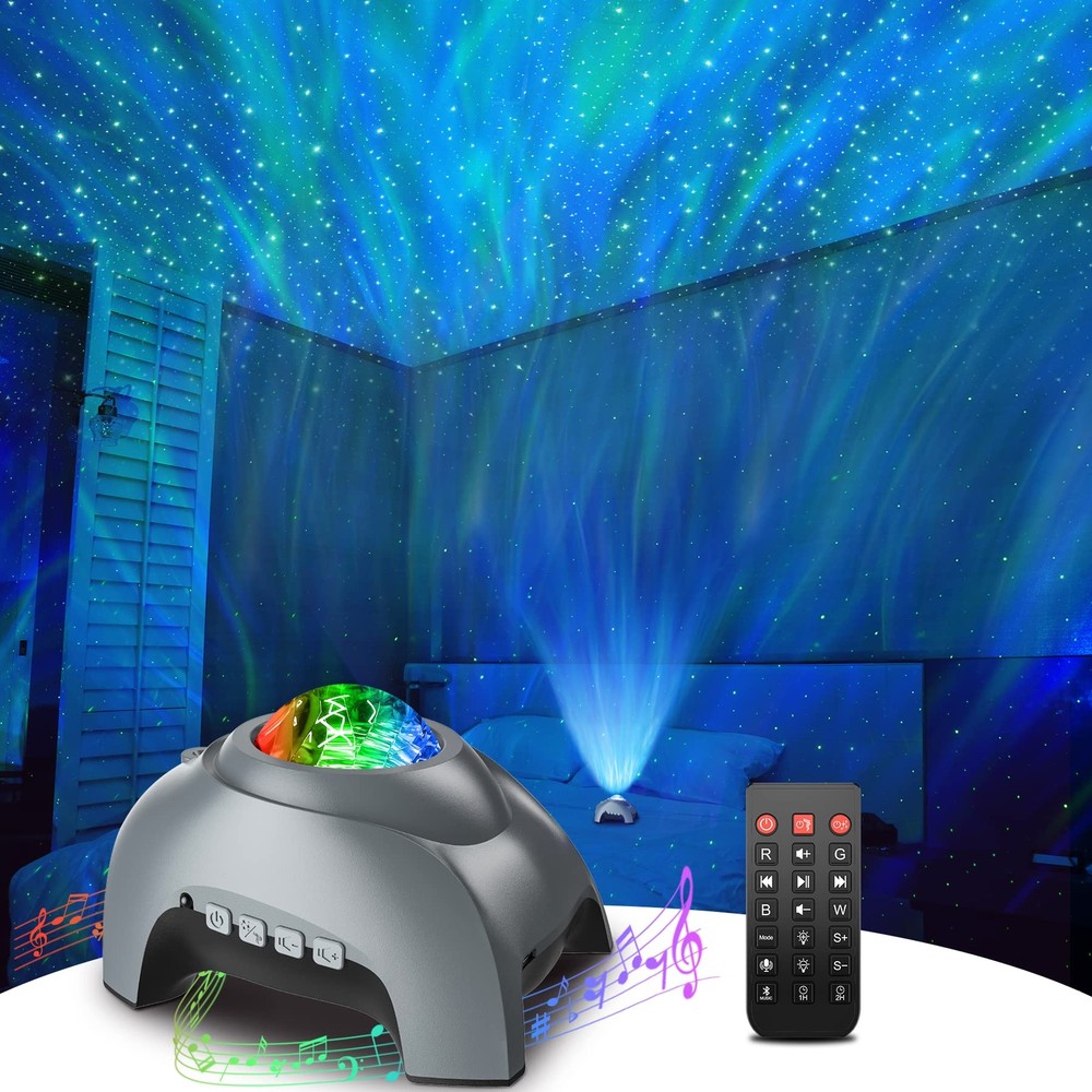 Galaxy Projector, Star Projector LED Lights for Bedroom, White Noise Aurora P...