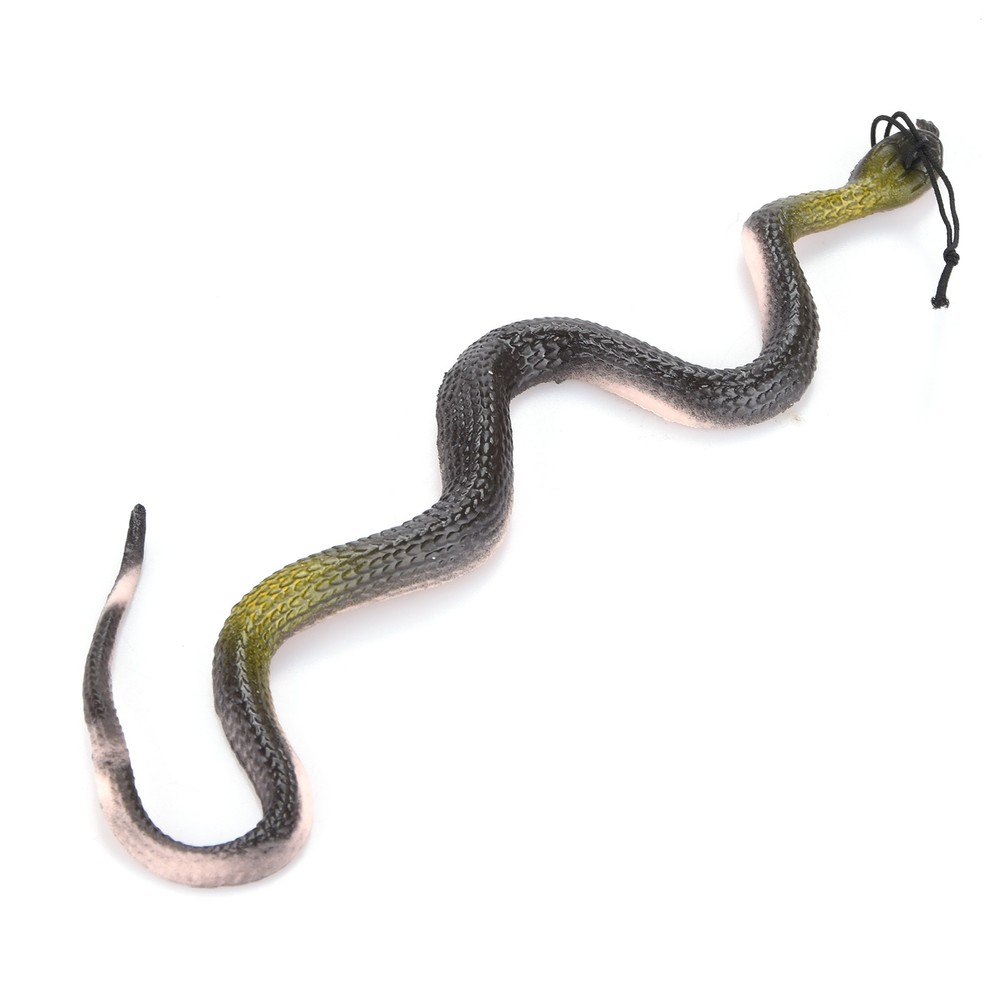16-Inch Realistic Brown Rubber Snake Toy for Pranks Halloween Decor Garden Prop
