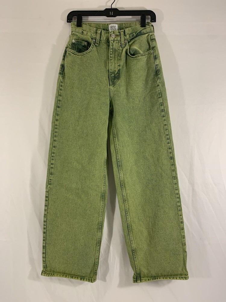 BDG Jeans Women’s 26 Acid Green High Rise Baggy Trippy Rave Dance Skater Pants