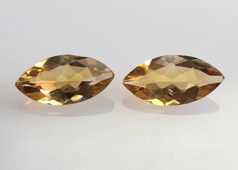 Citrine Faceted Marquise Cut Loose Gemstone Natural A DG 6x3mm to 26x13mm