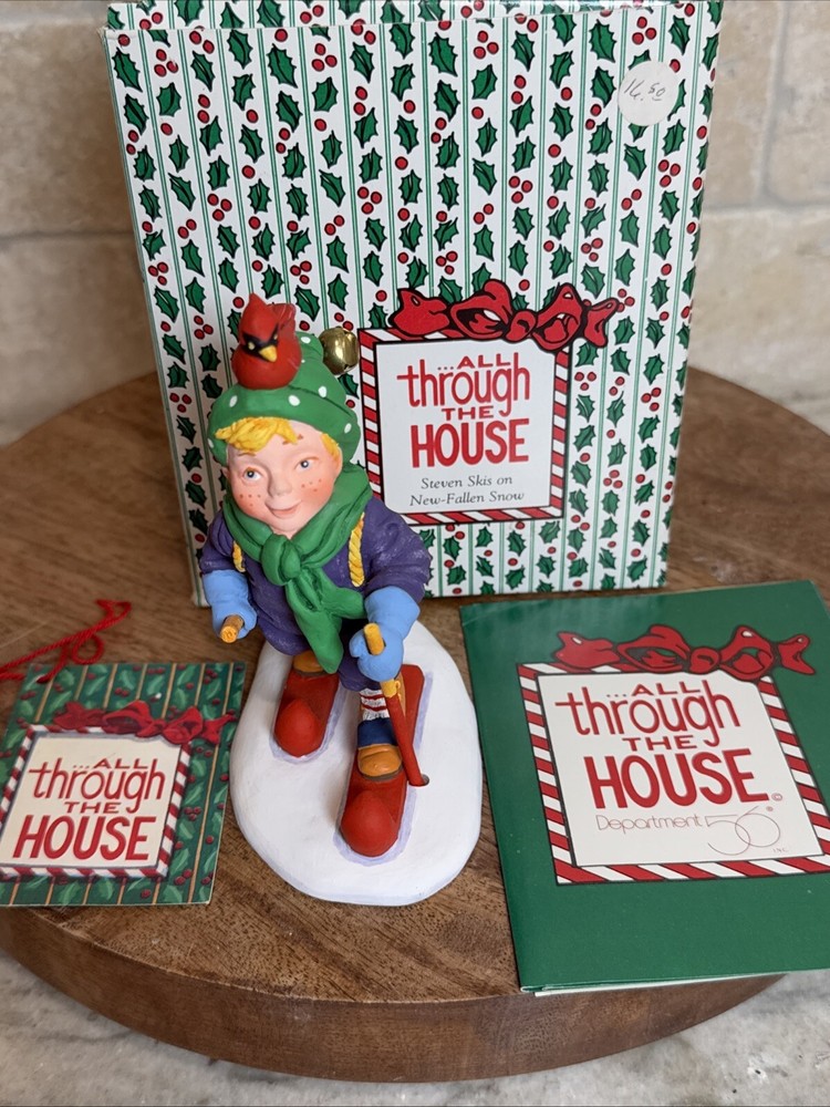Dept 56 All Through The House Steven Skis on New Fallen Snow Figurine 9333-8