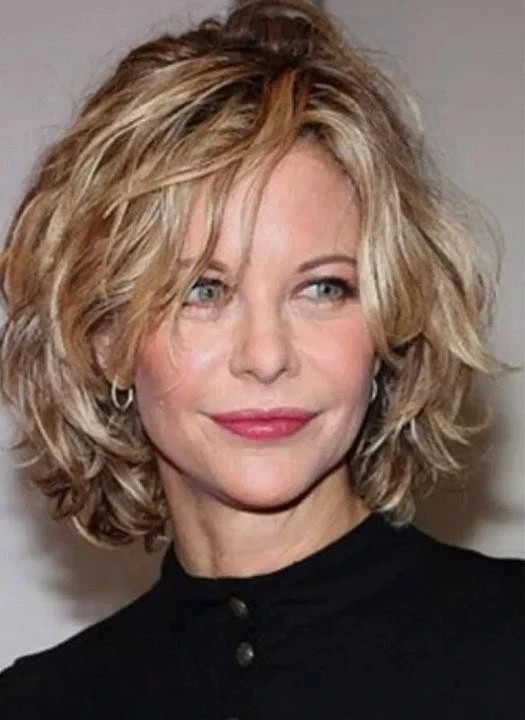 Fashion Women's Layered Short Brown Mix Blond Wavy Wigs 12 Inch