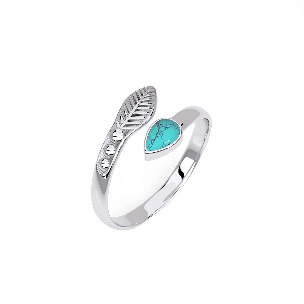 Adjustable 925 Sterling Silver Toe Ring with Turquoise for Women