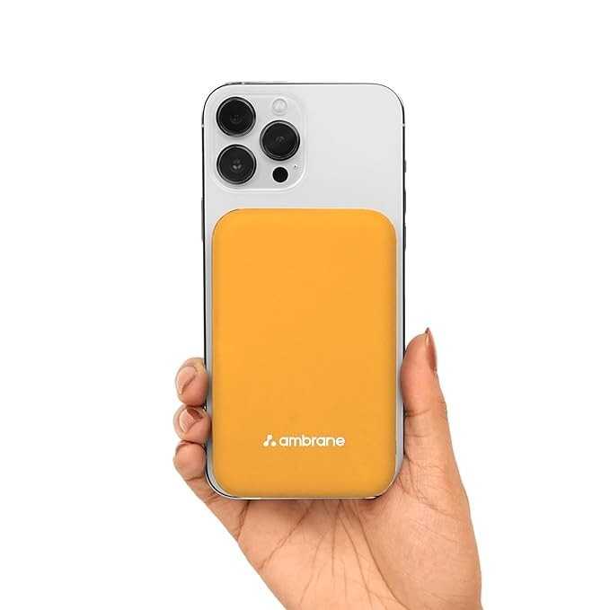 Ambrane MagSafe Wireless 10000mAh Fast Charging Power Bank, Strong Magnet, 22.5W