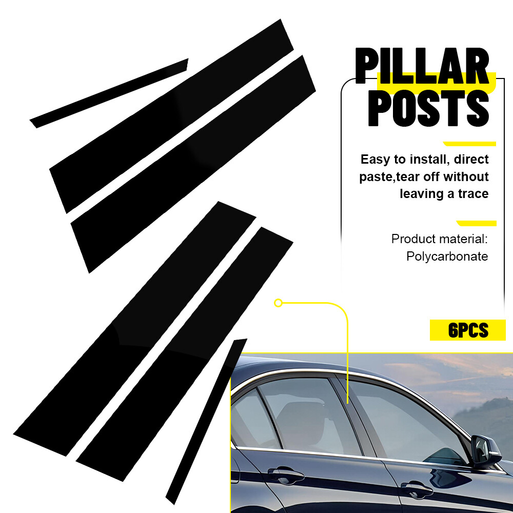 For BMW 3 Series F30 2013-2018 Gloss Black Vinyl Window Pillar Decal Door Trim S