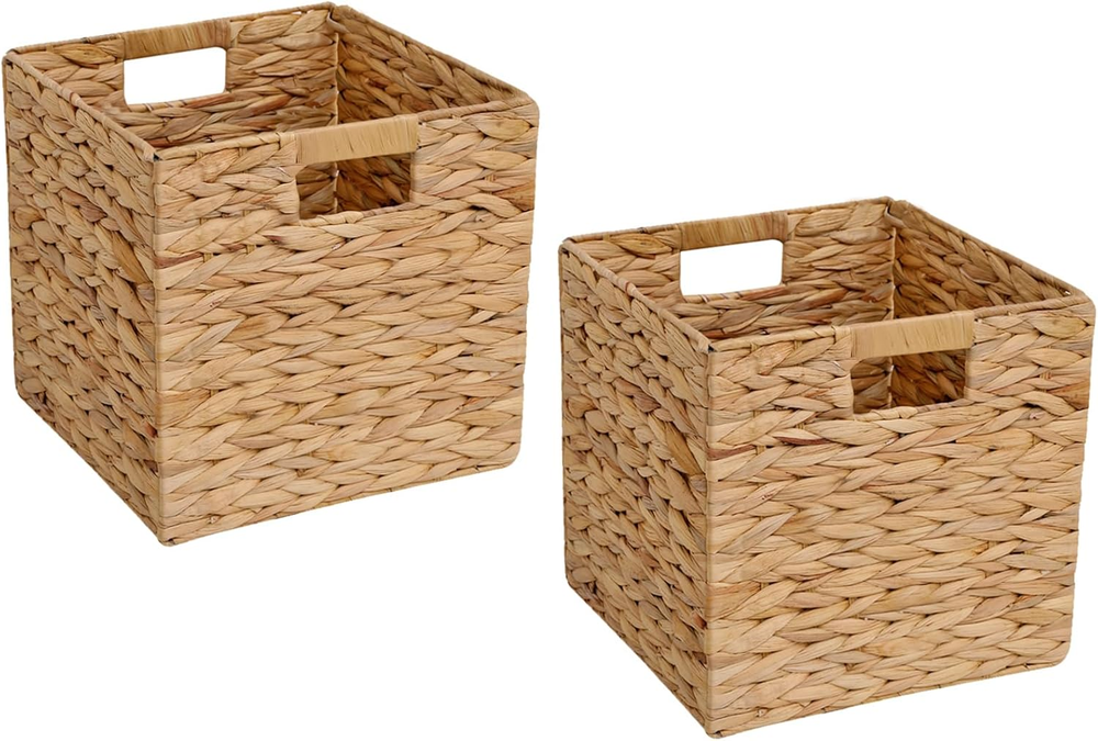 Wicker Storage Baskets Wicker Cube Baskets Foldable Hyacinth Storage Baskets Bin