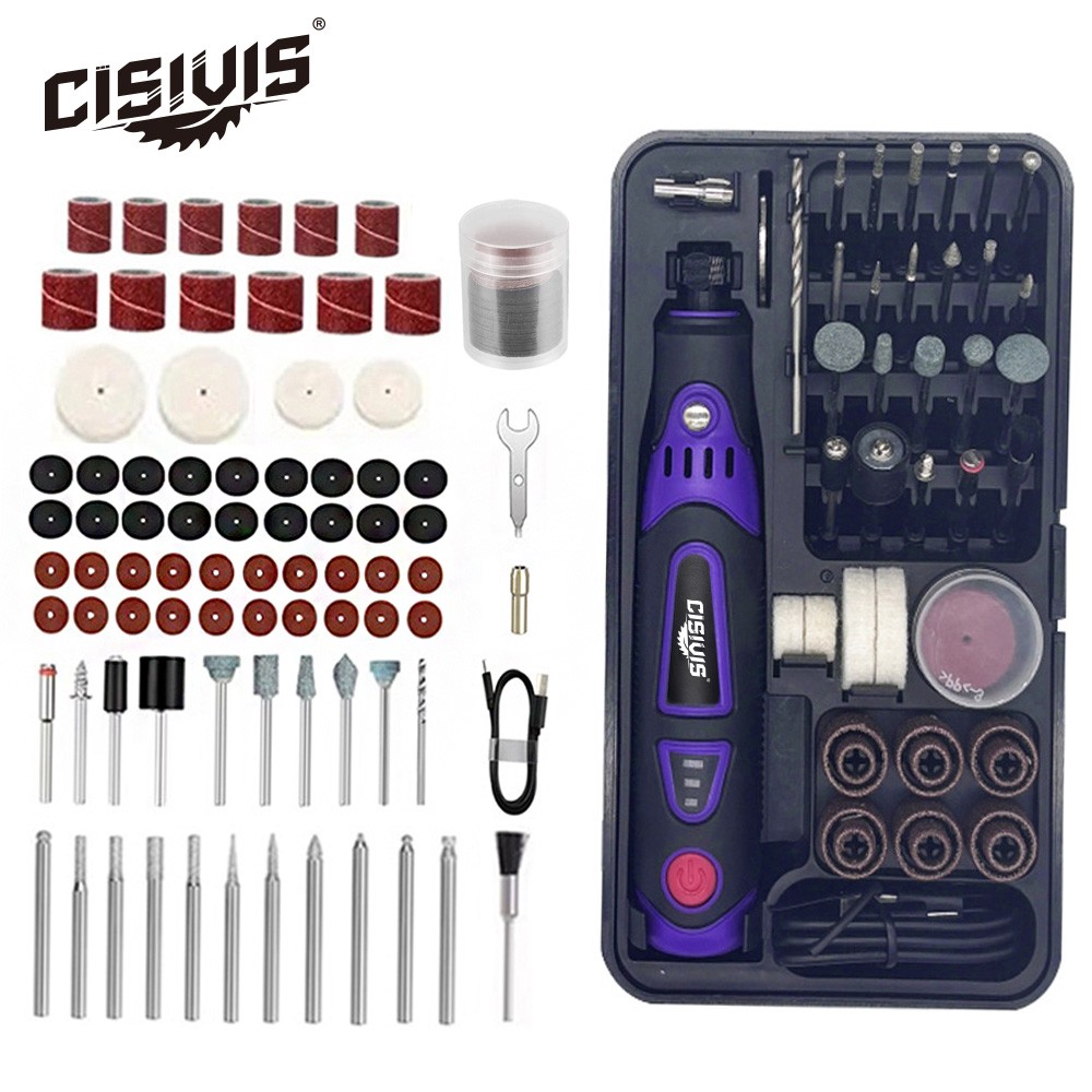 3 Speeds Rechargeable Cordless Rotary Tool Kit 82pc Accessories Mini Rotary Tool