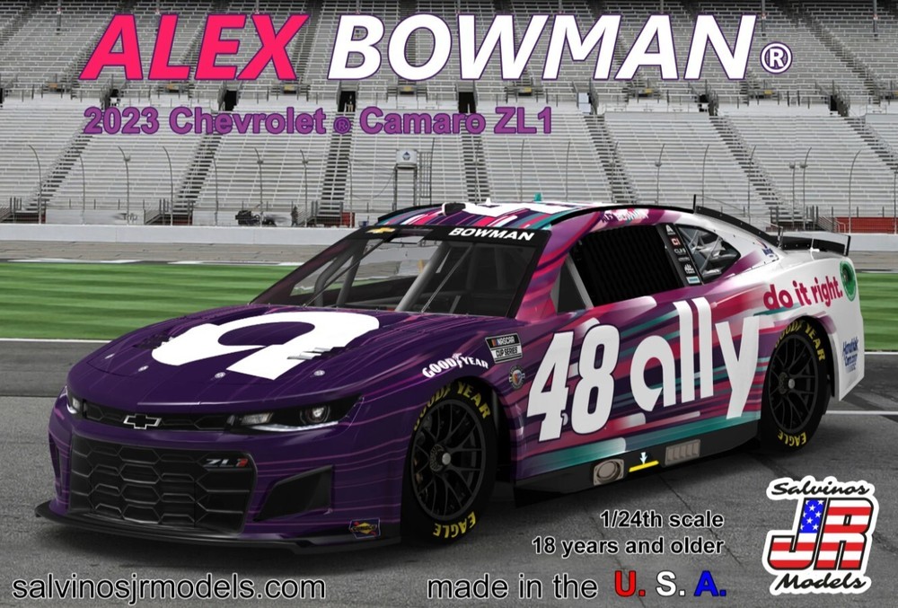 Alex Bowman Ally 48 NASCAR Next Gen 2023 Chevy Camaro ZL1 1:24 model car kit