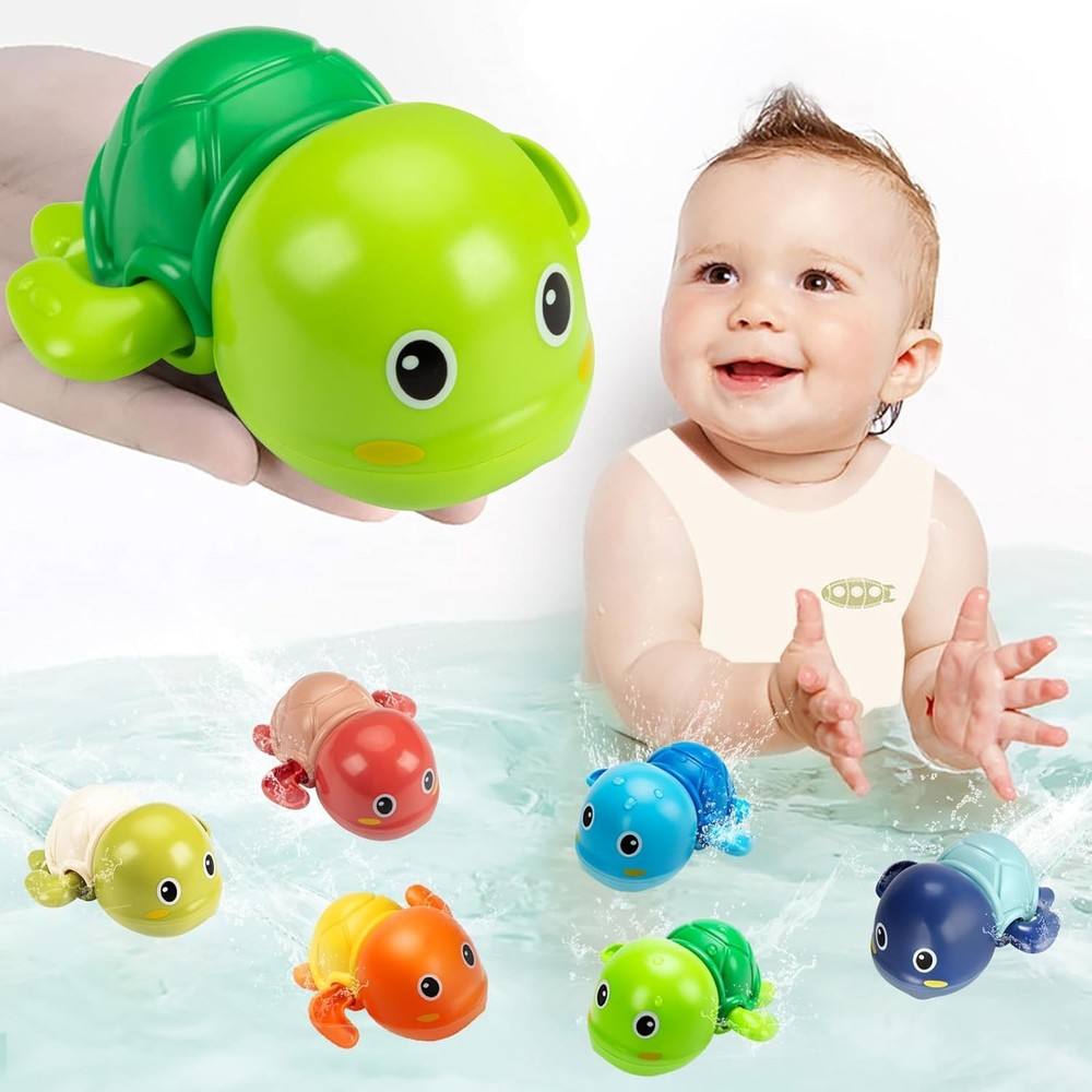 Bath Toys, 6 Pack Swimming Turtle Baby Toys for Toddler 1-3, Water Pool...