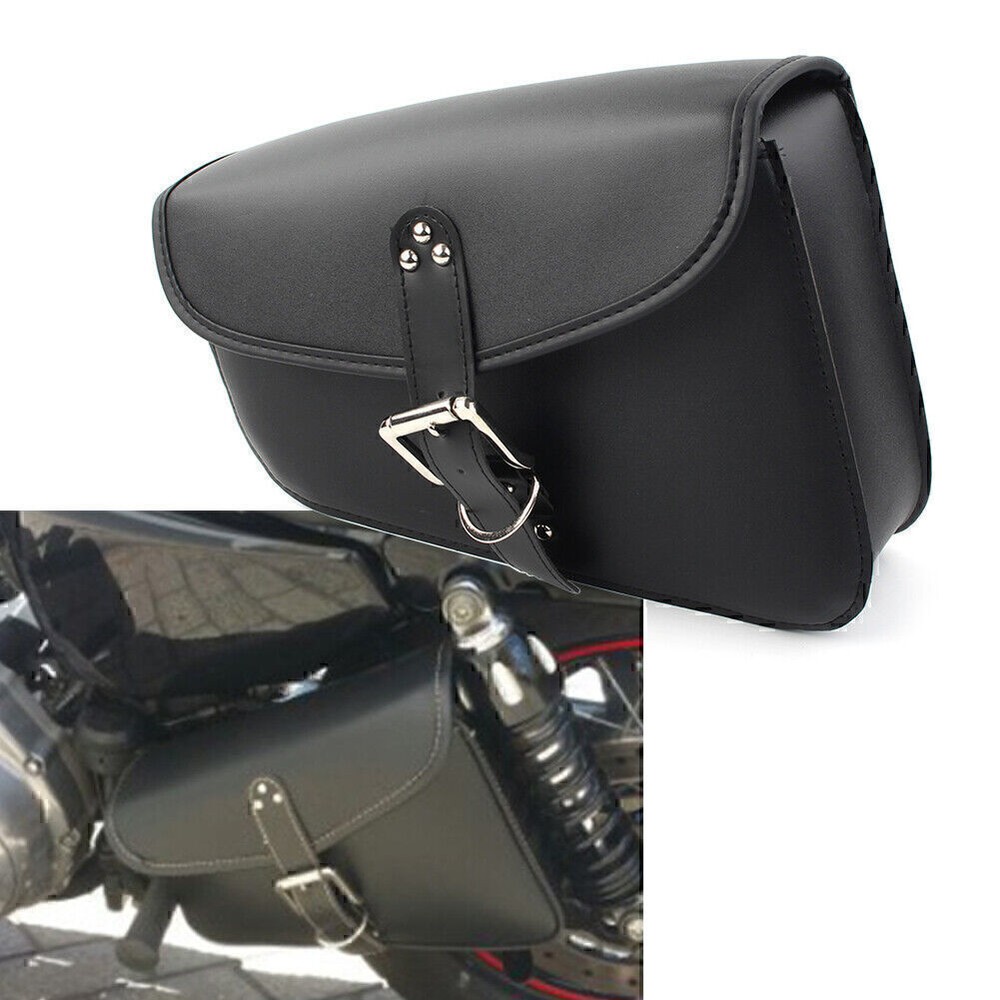 Left Side PU Leather Saddlebag Saddle Bag For Harley Sportster Iron 72 883 1200