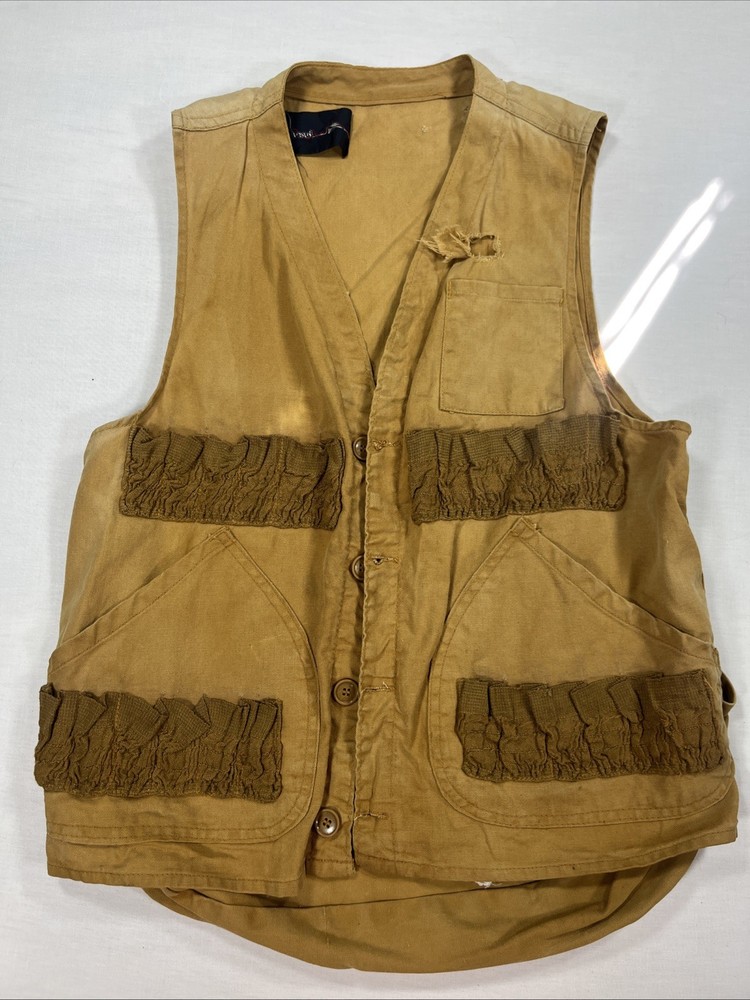 Chaleco de pesca de caza RedHead Japón lona tostada bolsillos utilitarios para hombre mediano