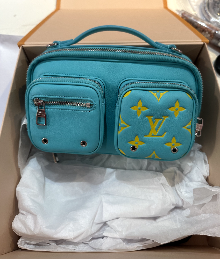 Louis Vuitton Utility Crossbody Bag Calfskin with Embossed Monogram Detail