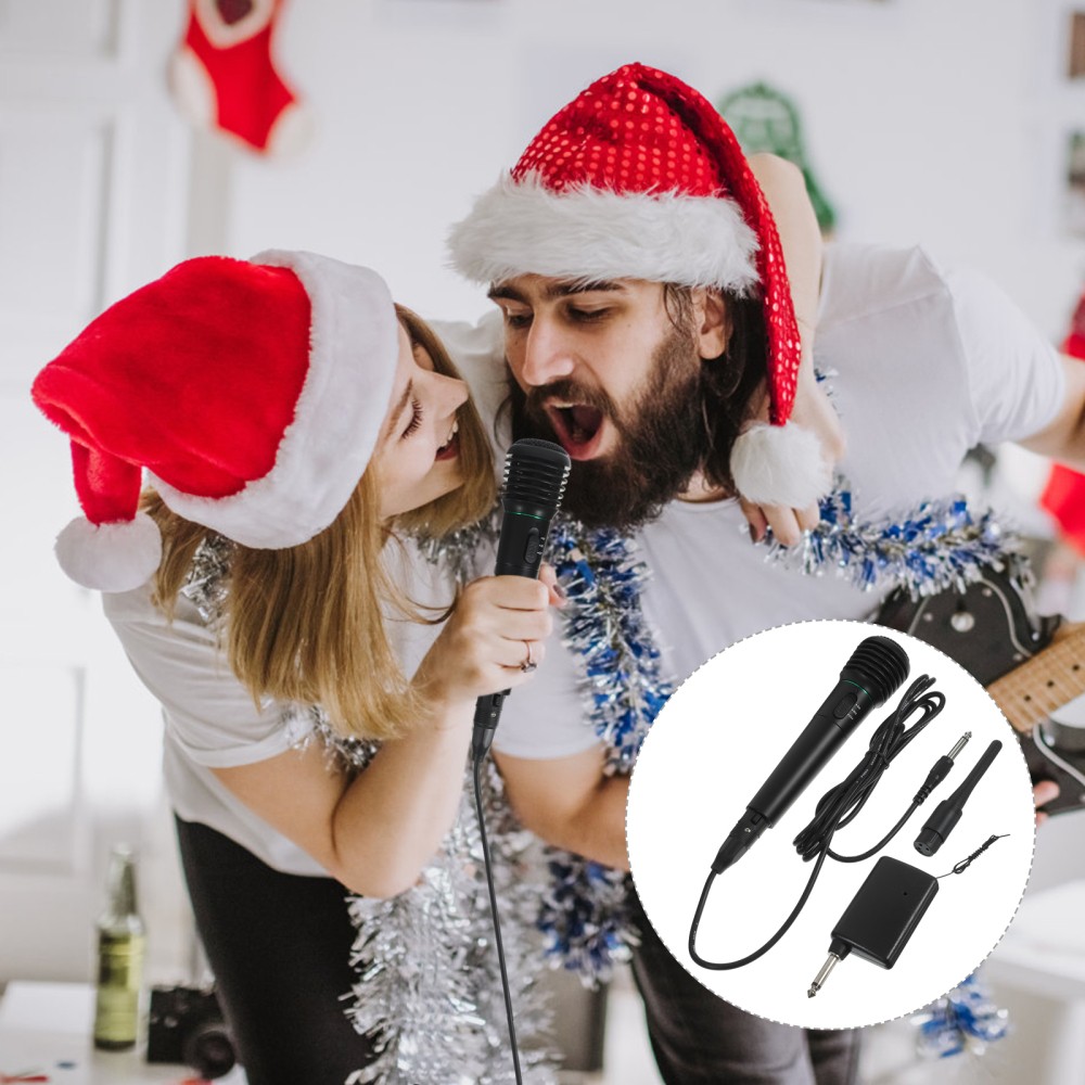 Wireless Karaoke Microphone System with Wired Option for Party Singing