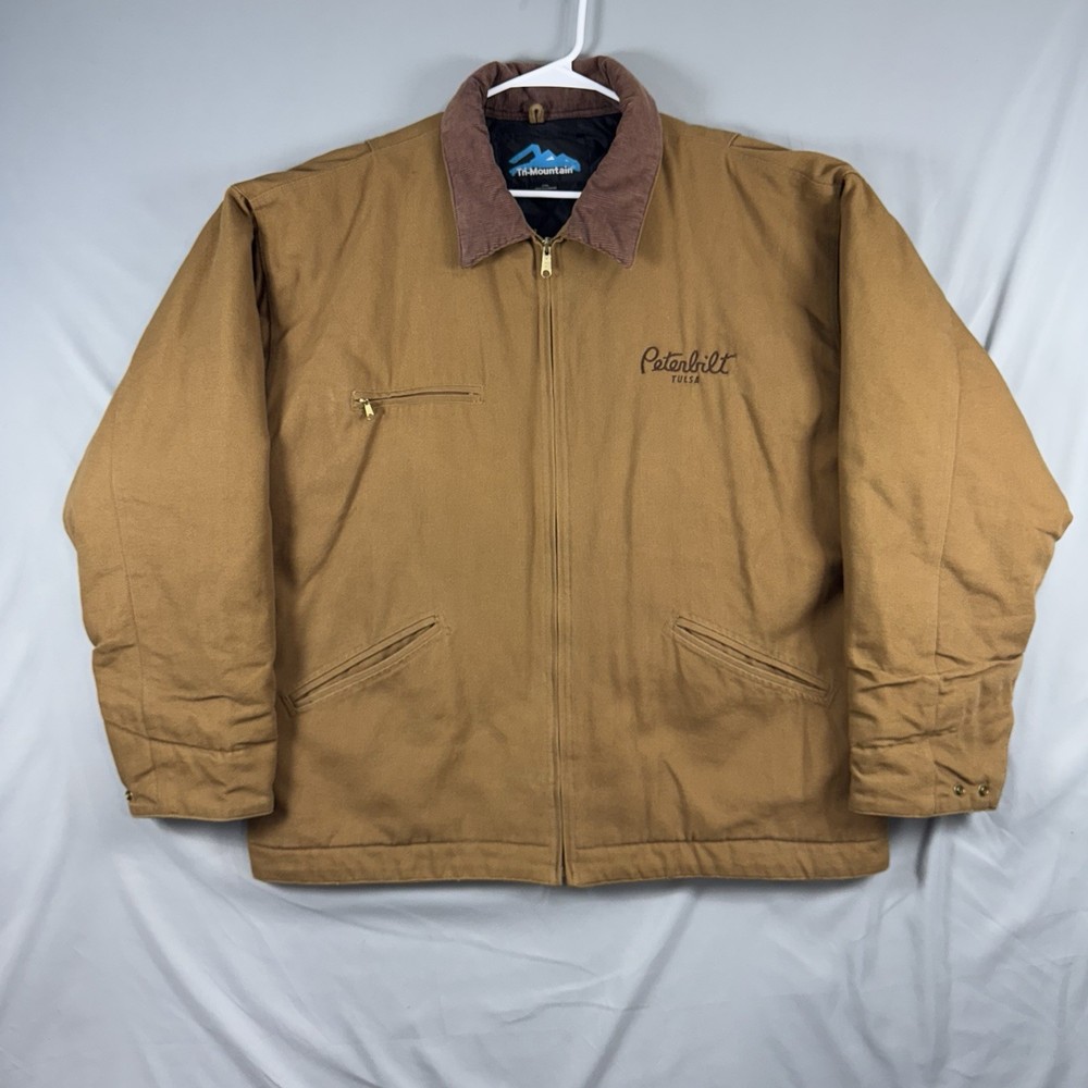 Tri Mountain Detroit Jacket for Men in 2XL Brown Canvas Quilted Full Zip Carhartt Style