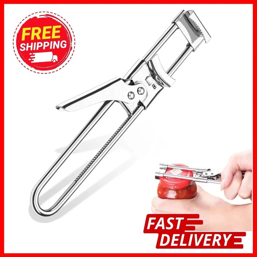 1Pc Stainless Steel Can Opener Adjustable Jar Lid Gripper Tool Multifunctional\*