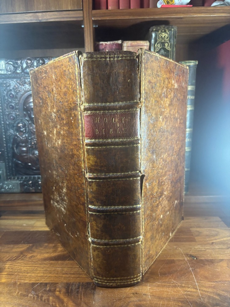 1629 KJV Folio Bible W/ 2x Page Map, Geneaologies, BoPs, Slipcase & Inscriptions