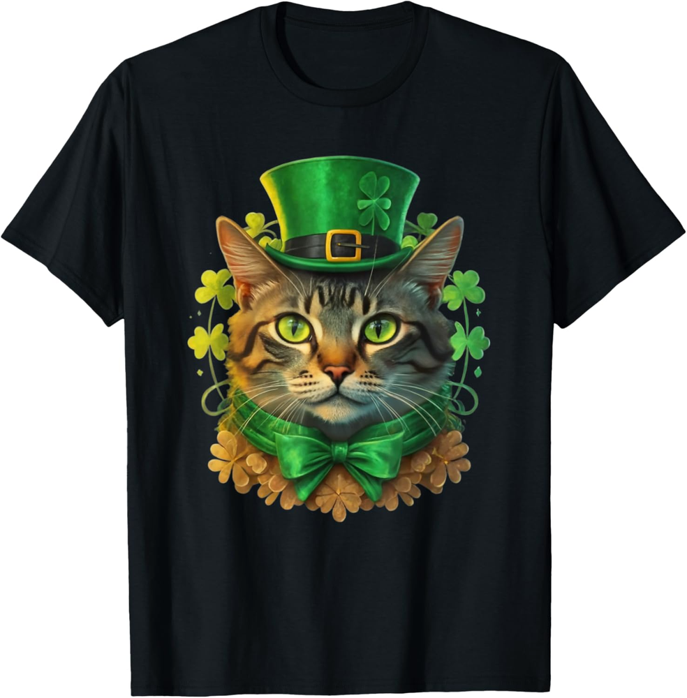 Cat St Patricks Patrick's Day For Men Women Kids Toddlers T Shirt