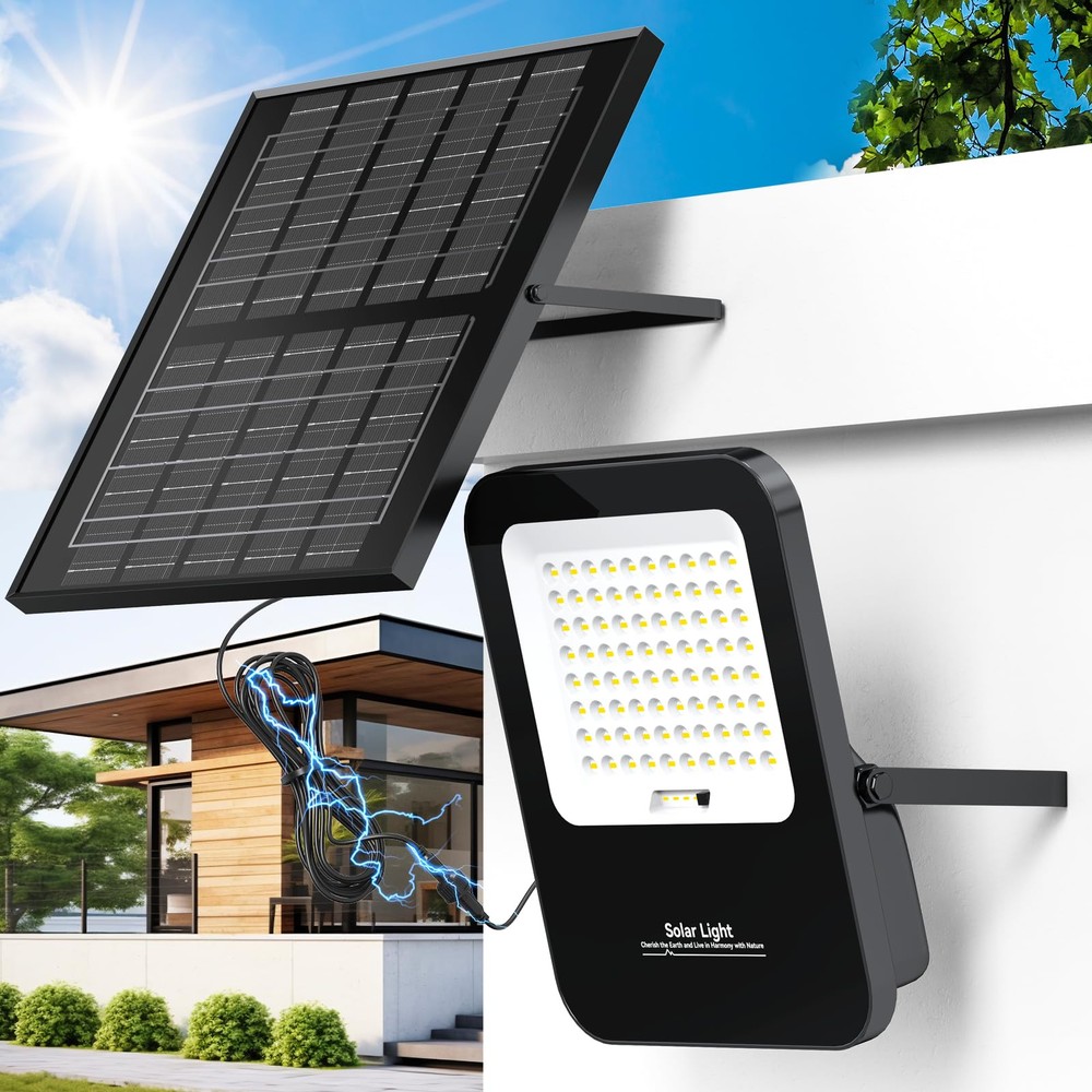 Dusk-to-Dawn Solar Street LED Flood Lights for Outdoor Commercial Lighting