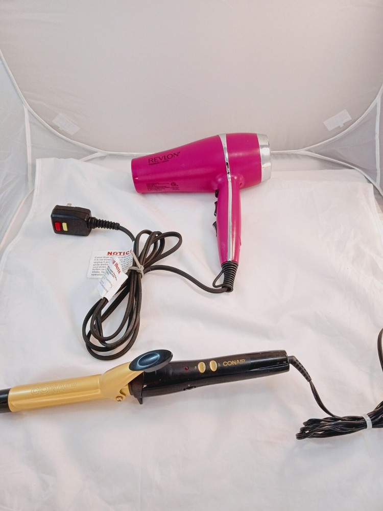 Conair Quick Heat Ceramic Curling Iron & Revlon 1875W AC Motor Ceramic Dryer