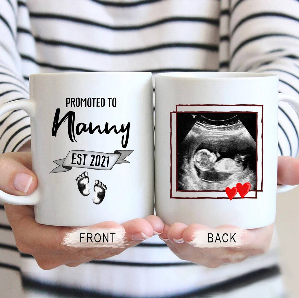 Promoted To Nanny Mug Personalized Ultrasound Gift Custom Pregnancy Announcement