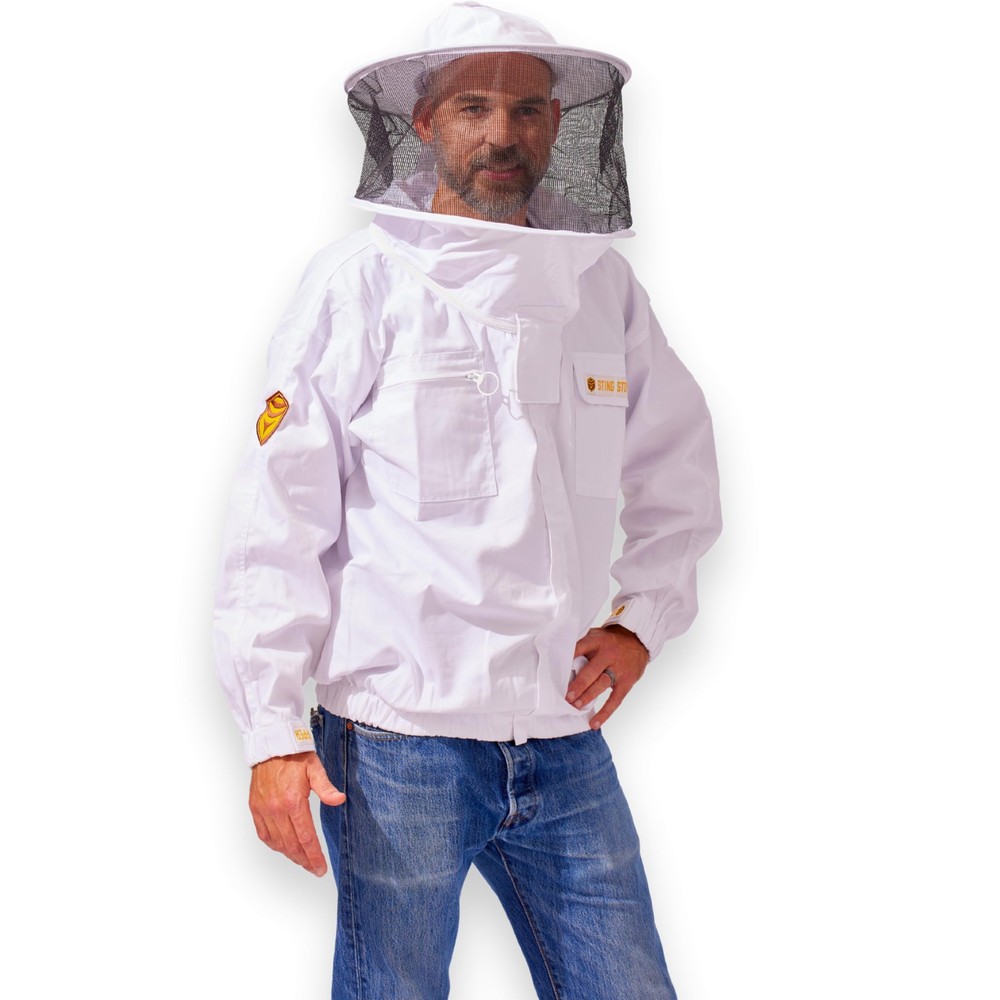 Sting Proof Beekeeping Jacket with Round Veil & Hat for Adult Beekeepers