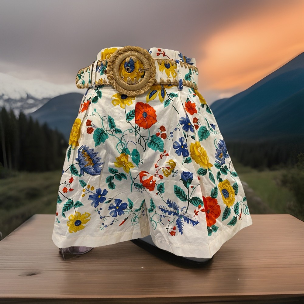 Cara Cara Shorts 2 Palmer NWT Flora Scarf Turtledove Botanical High rise