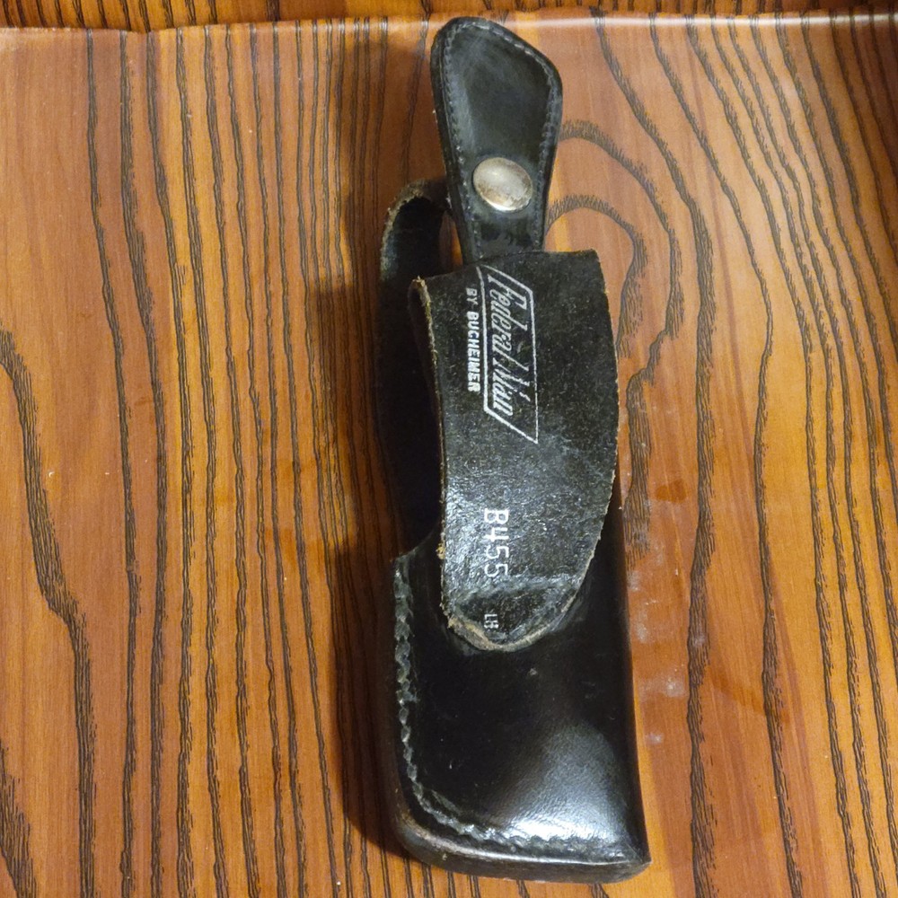 VINTAGE BUCHEIMER FEDERAL MAN B455 BLACK  LEATHER  HOLSTER