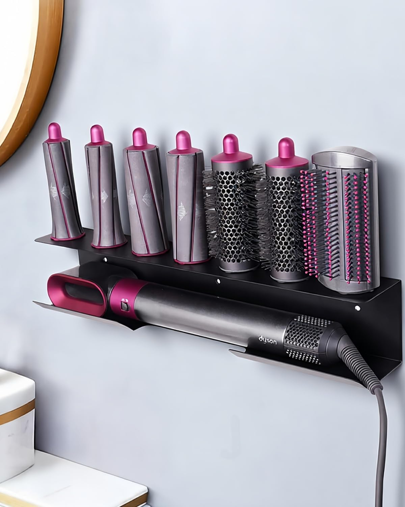 Dyson Airwrap Holder, Metal Dyson Airwrap Wall Mount Black with 7 Custom Slots&C