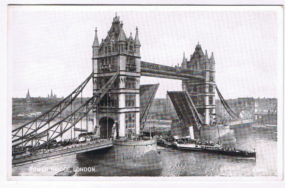England Postcard London Tower Bridge Paddlewheel Ship