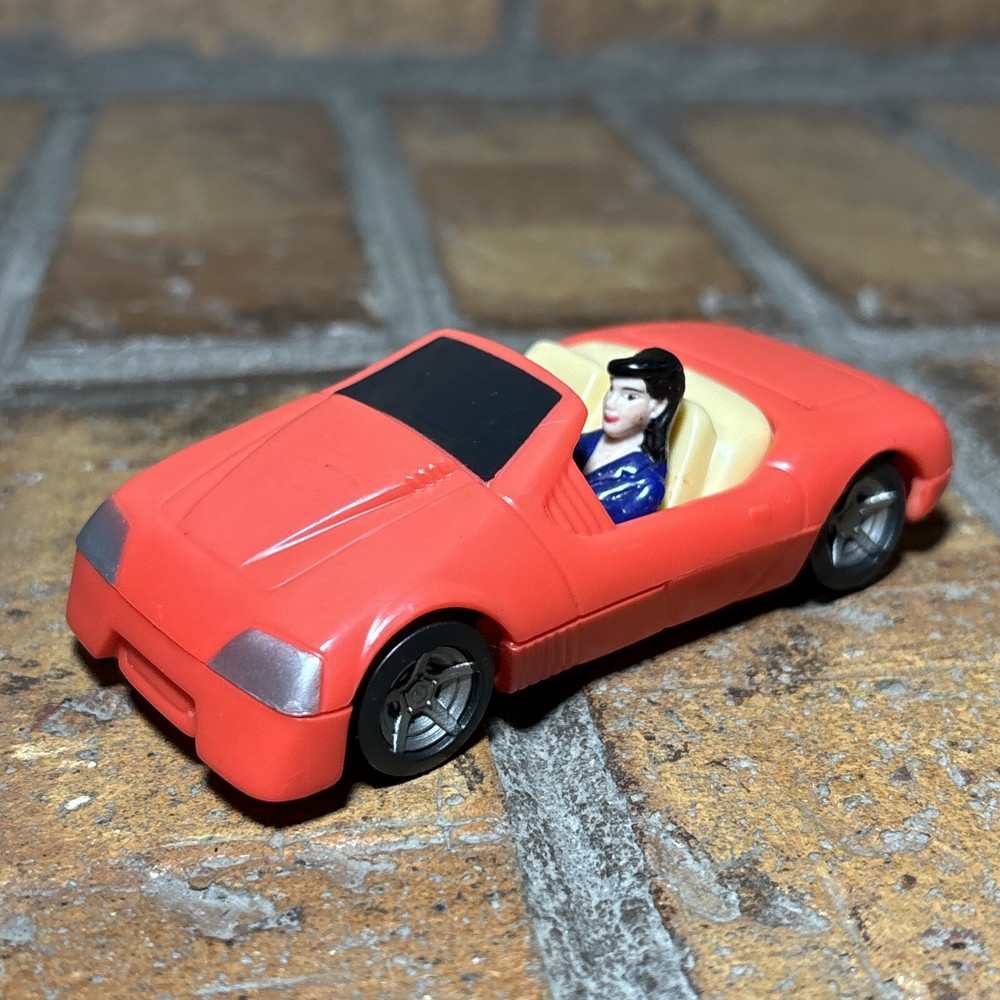 1997 DC Comics Burger King Kids Club Vintage Red Convertible Car Toy Runs Well