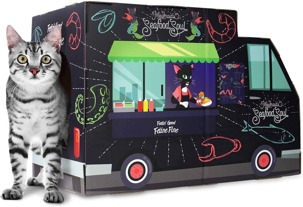 Cat House with Scratcher & Catnip Included - Food Truck
