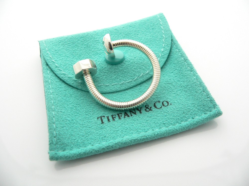 Tiffany & Co Nut & Bolt Key Ring Screw Key Chain Keychain Silver Love Gift Pouch