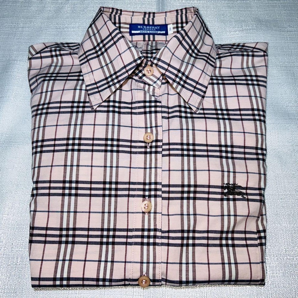 Burberry London Beige 3/4 Sleeve Shirt Size 38 New